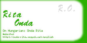 rita onda business card